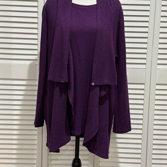 Chico’s Zenergy Purple Cardigan & Camisole Set – Size XL / 16-18 (Chico's 3) - Picture 3 of 13